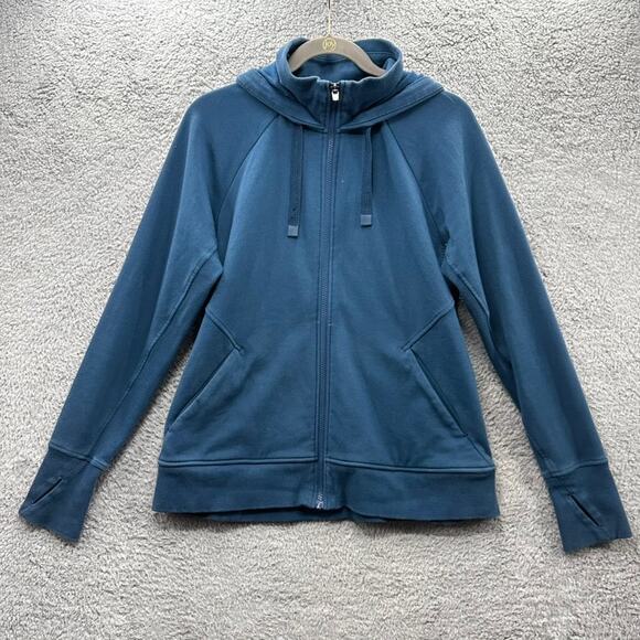 Athleta Women's Size Large Full Zip Hooded Jacket Thumb Holes Soft Workout - Picture 1 of 9